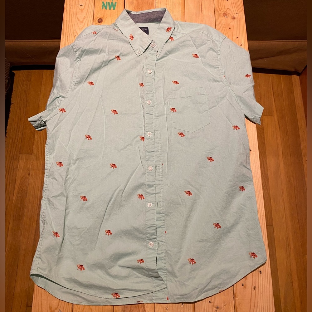 Mens J. Crew Short Sleeve Button Down
